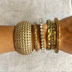 Gorgeous glam gold stacking bracelets